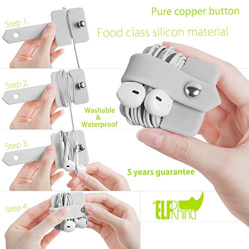 Image of Silicone Earphone Organizer Earphone Wrap Winder Headphone Cord Organizer Wrap Winder Manager /Cable Winder 3 Pieces