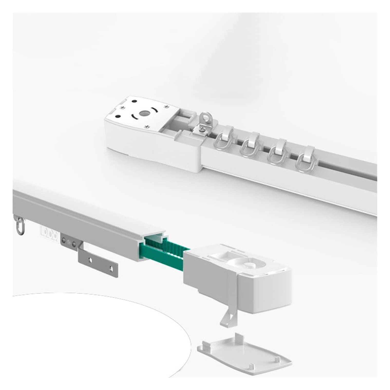 qidongshimaohuacegongqiyouxiangongsi qidongshimaohuacegongqiyouxiangongsi Electric curtain Electric Curtain Track KT82/DT82 Motor Customizable Super Quite For Smart Home (Color : 3m or less, Track Length : For aqara motor)