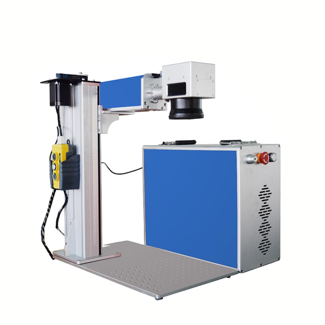 Autoenfoque Máquina de grabado láser de fibra 50W Máquina de marcado láser de fibra, Marcador grabador láser de fibra de 300x300 mm, Software EzCad2, para Metal Joyas Cobre Aluminio Acero