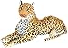 Brubaker Peluche Leopardato 110 cm Sdraiato - Peluche XL - Gatto Grande Marrone