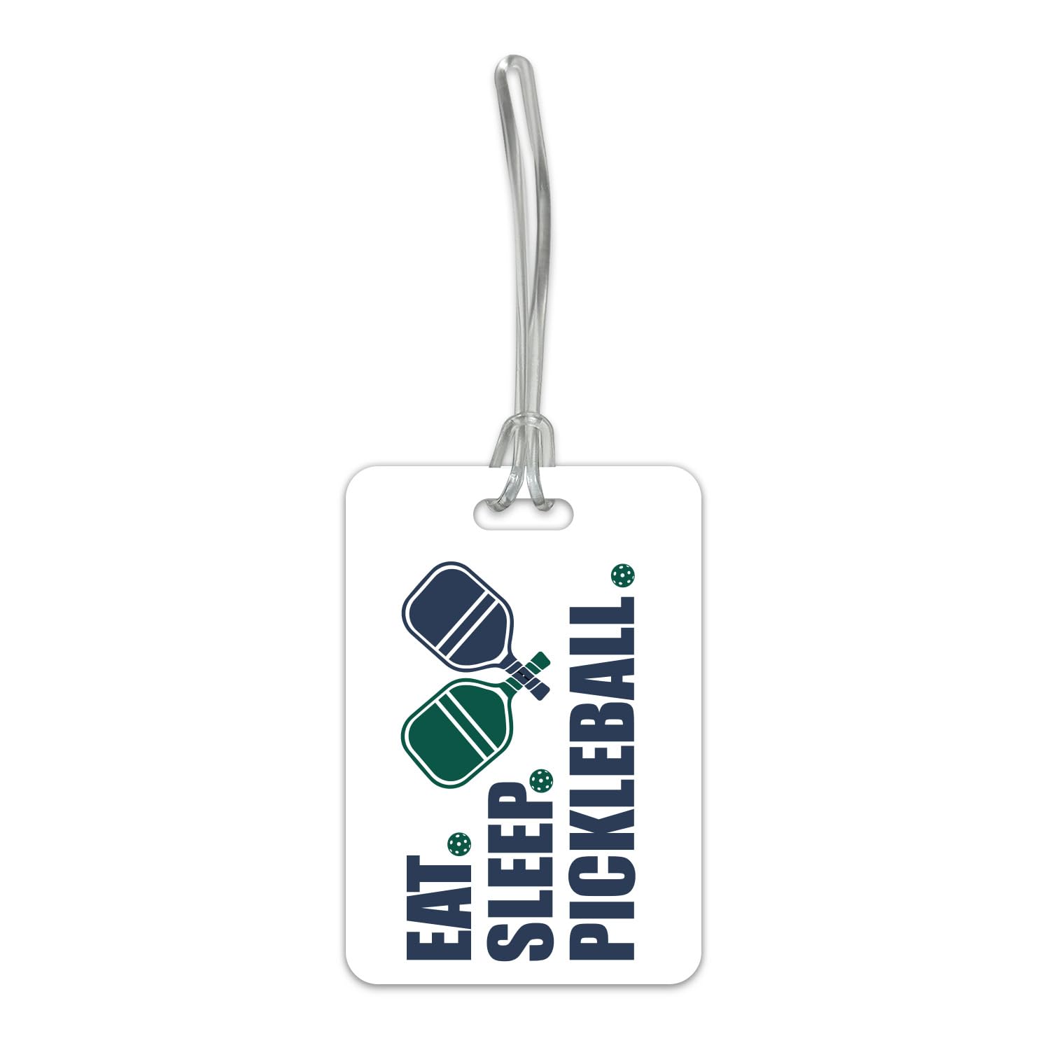 Personalized Eat Sleep Pickleball Bag Tag / 2.75" x 4" Custom Sports Luggage tag/Double Sided Durable Plastic with Plastic Strap/Made in The USA