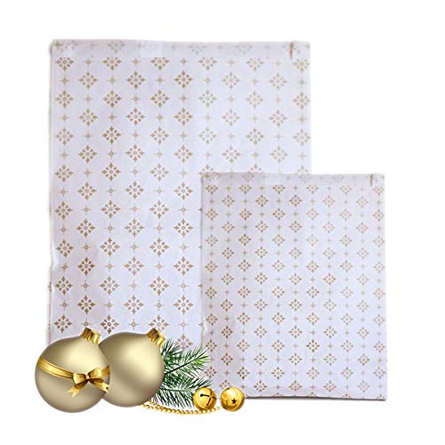 Gold Stars Paper Bags Ideal for Christmas, Gift Bags, Candy Bags, Counter Bags, Weddings (200 Bags 5" x 7")