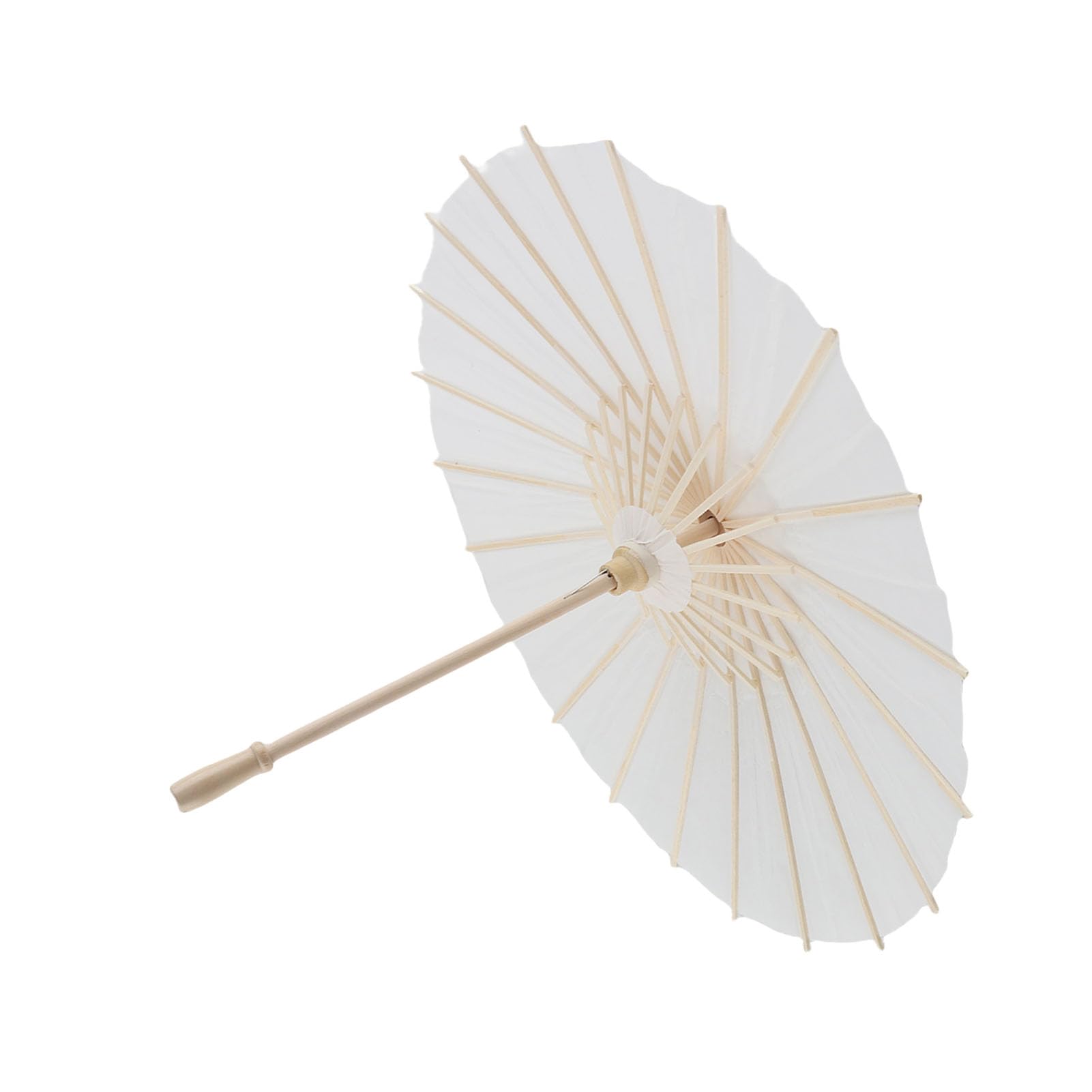 Ejoyous Parasol Papierowy, Biały Parasol z Drewnianym żebrem, Ręcznie Malowany Obraz Idealny na Wesela i Zajęcia w Przedszkolu