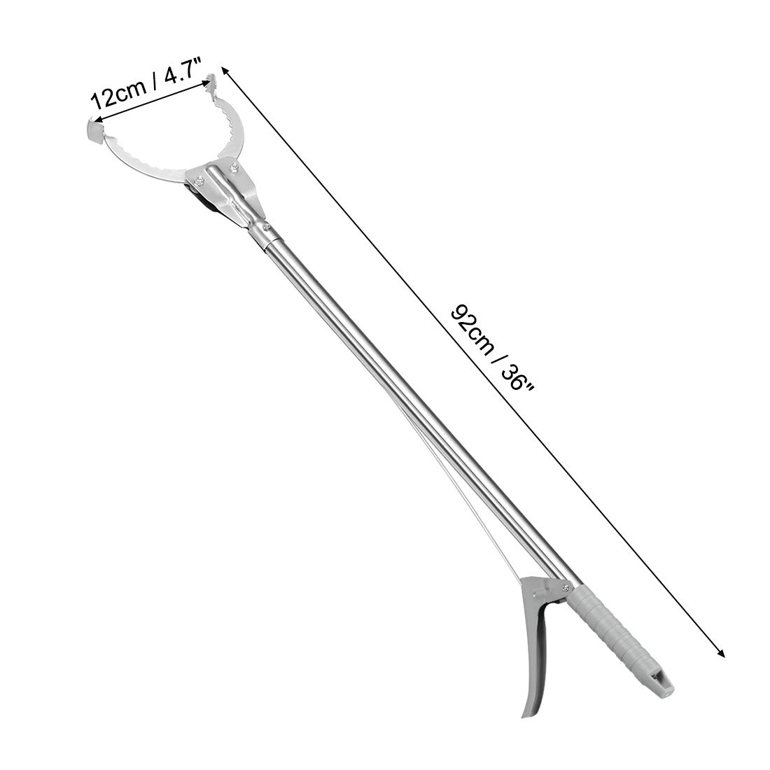 Sourcing map Lot de 2 pinces de préhension en acier inoxydable Gris 91,4 cm