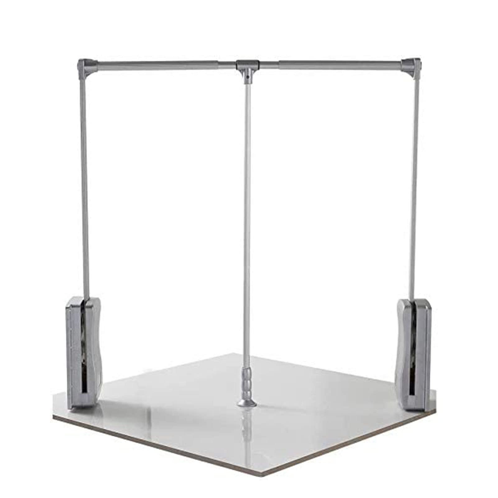 XQAQX Pull Down Closet Rod Aluminum Adjustable 45-115cm Heavy Duty Closet Pull Down Rods Hanger for Hanging Clothes Wardrobe Lift Rail Organizer Storage System (Size : (60-83 cm) 23.6-32.6in)