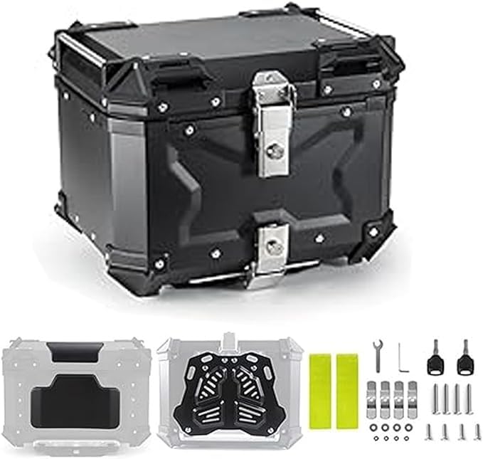 Coffre de moto en aluminium 36L universel avec dosseret confortable