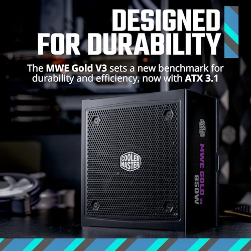 Image of Cooler Master MWE Gold 850 V3 Fully Modular Power Supply - 850W 80+ Gold Certified PSU, Cybenetics Platinum, 90 12V-2x6 PCIe 5.1, ATX 3.1 Support, Low Noise Zero-RPM Mode, 10-Year Warranty