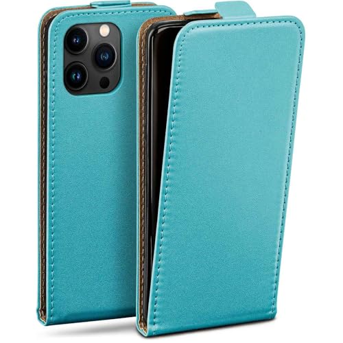 Étui de protection à rabat pour iPhone 15 Pro Max film écran cuir synthétique moex