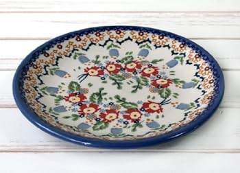 値下げ! ポーリッシュ ポーランド製 手作り皿 17センチ 4枚セット ポーランド食器 ポーリッシュポタリー 持ち手付き ボウル