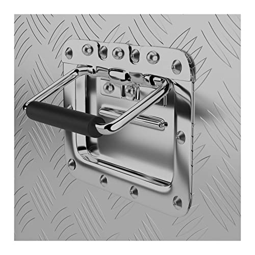 MSW Alubox abschließbar Werkzeugkasten ATB-1230 Deichselbox 150 L Transportbox Metallbox mit Deckel Riffelblech 124 x 38 x 38 cm Aluminiumbox