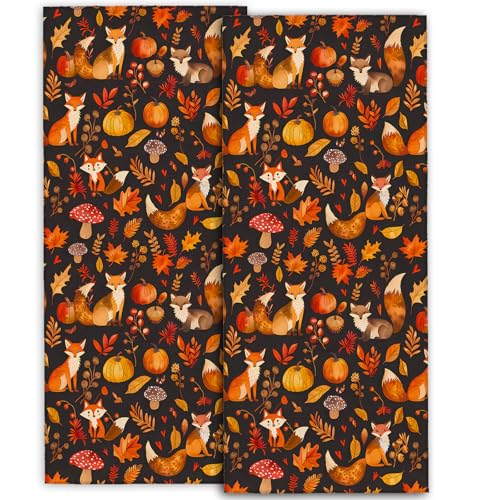 Autumn-Fox-and-Pumpkin-Fall-Hand-Towels-2-Pack-145-X-28Soft-Microfiber-Polyester-Towel-Set-with-Cute-Leaves-Thanksgiving-Patternfor-Fall-Bathroom-Kitchen-Spa-Hotel-Decor-Gifts Autumn Fox and Pumpkin Fall Hand Towels 2 Pack 145 X 28Soft Microfiber Polyester Towel Set with Cute Leaves Thanksgiving Patternfor Fall Bathroom Kitchen Spa Hotel Decor Gifts