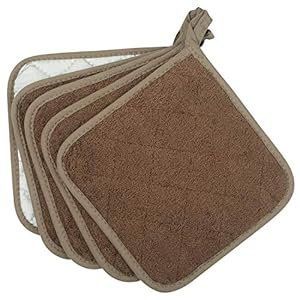 100cottonkitcheneverydaybasicterrypotholderheatresistantcoasterpotholderforcookingandbakingsetof5brown Urban Country Home Decor 100 cotton kitchen everyday basic terry pot holder heat resistant coaster potholder for cooking and baking set of 5 brown urban country home decor