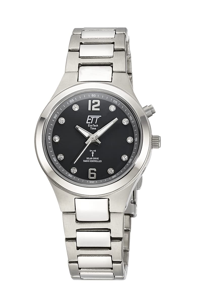 ETT Eco Tech Time Funk Solar Damen Uhr Analog mit Titan Armband ELT-11466-24M