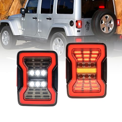 Feux arrière LED pour Jeep Wrangler JK 2007-2018 avec clignotants séquentiels fumés