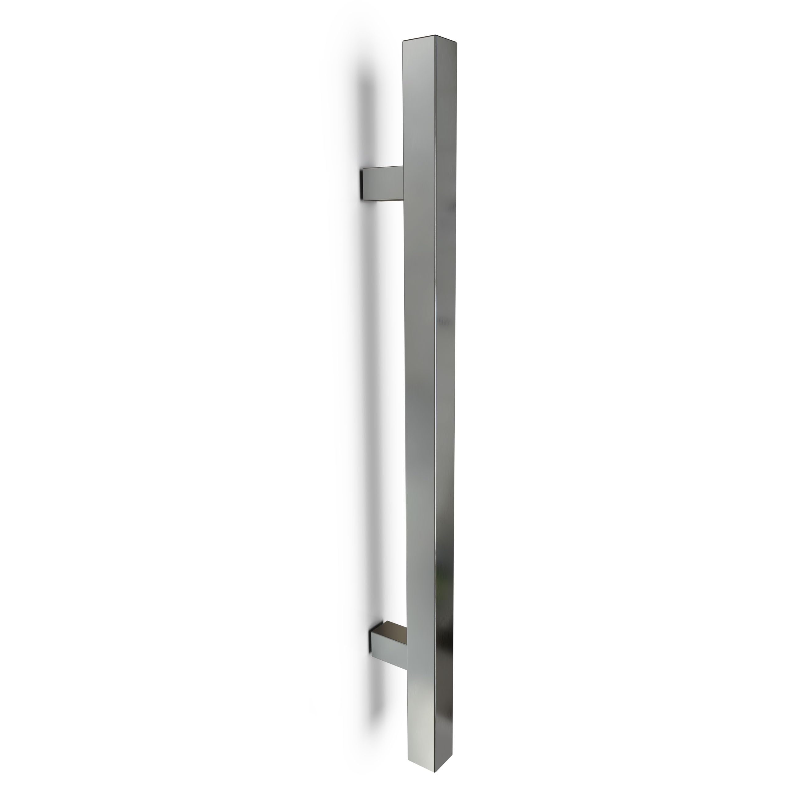 Oppali Brushed Stainless Steel Square Rectangle Entrance Door Pull Handle Art.520 | Square T-Bar | 120Cm Total Length