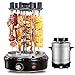 Zgsalvation Machine à kebab à la maison, barbecue à gril électrique à gril vertical en acier inoxydable, gril à rôtissoire à rotation automatique à 360 ° Minuterie sans fumée avec 9 bâtons en acier
