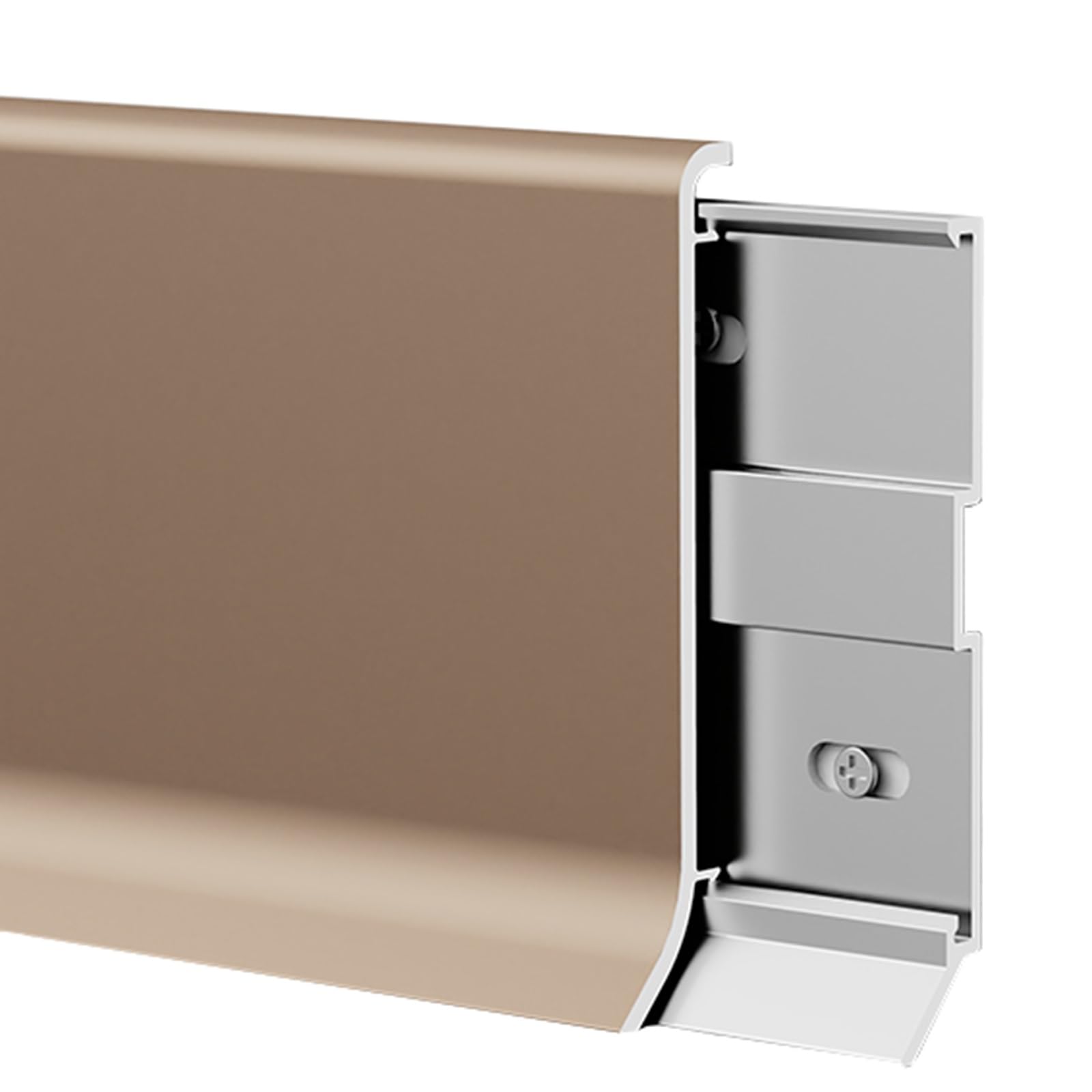 Battiscopa Rivestimento per battiscopa in alluminio marrone, rivestimento per modanatura base pavimento parete per bagno di casa e ufficio, rivestimento per battiscopa impermeabile con punta(3 in(8cm)