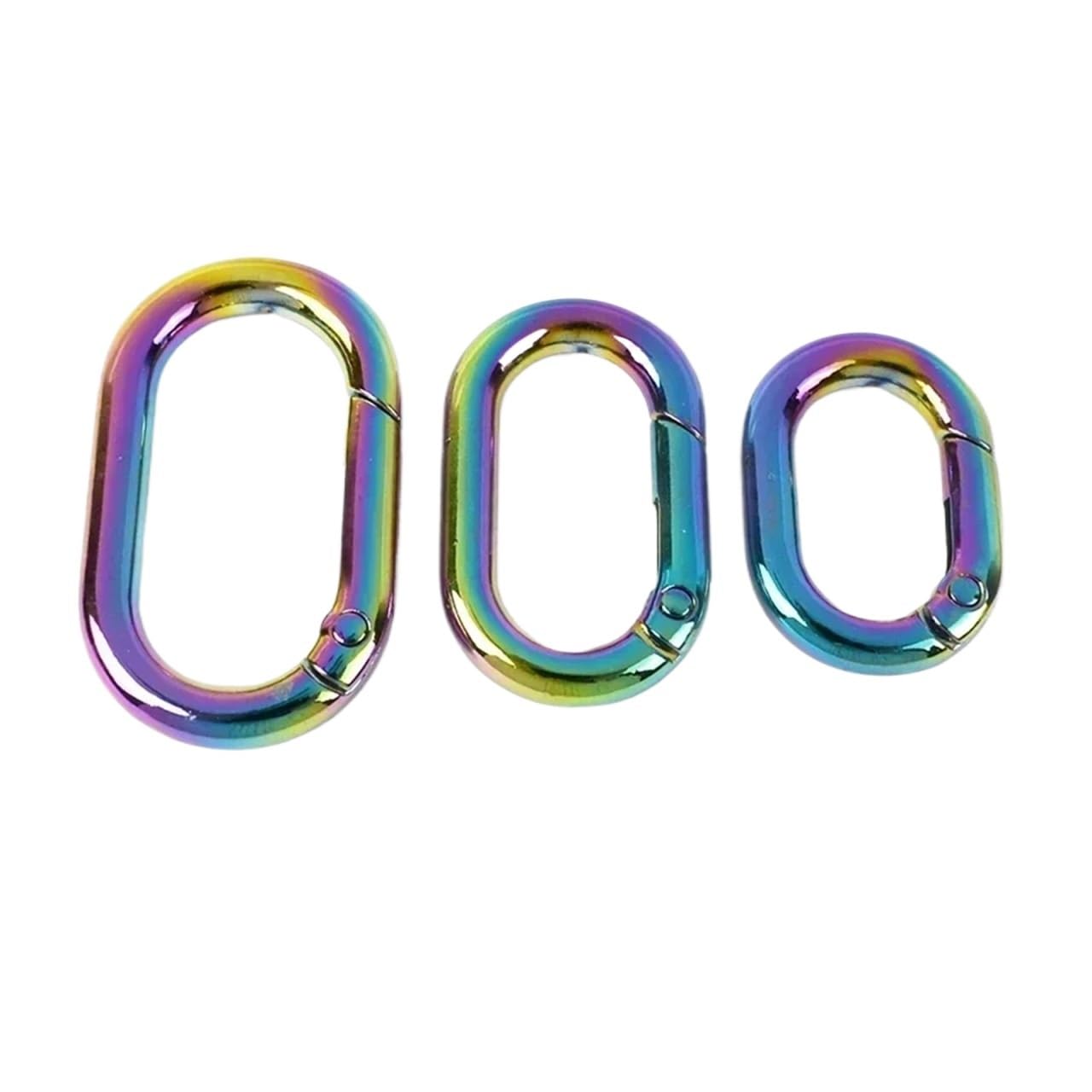 PVUVTNAHW 5Pcs O Ring Spring Openable Metal Buckle Snap Clasp Clip Carabiner Hook Keyring Connect Trigger Clamp(Multi-colored,25mm)