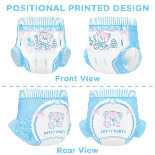 Image of Littleforbig Adult Printed Diaper 10 Pieces - Potty Pants (X-Large 48 inch-56 inch)