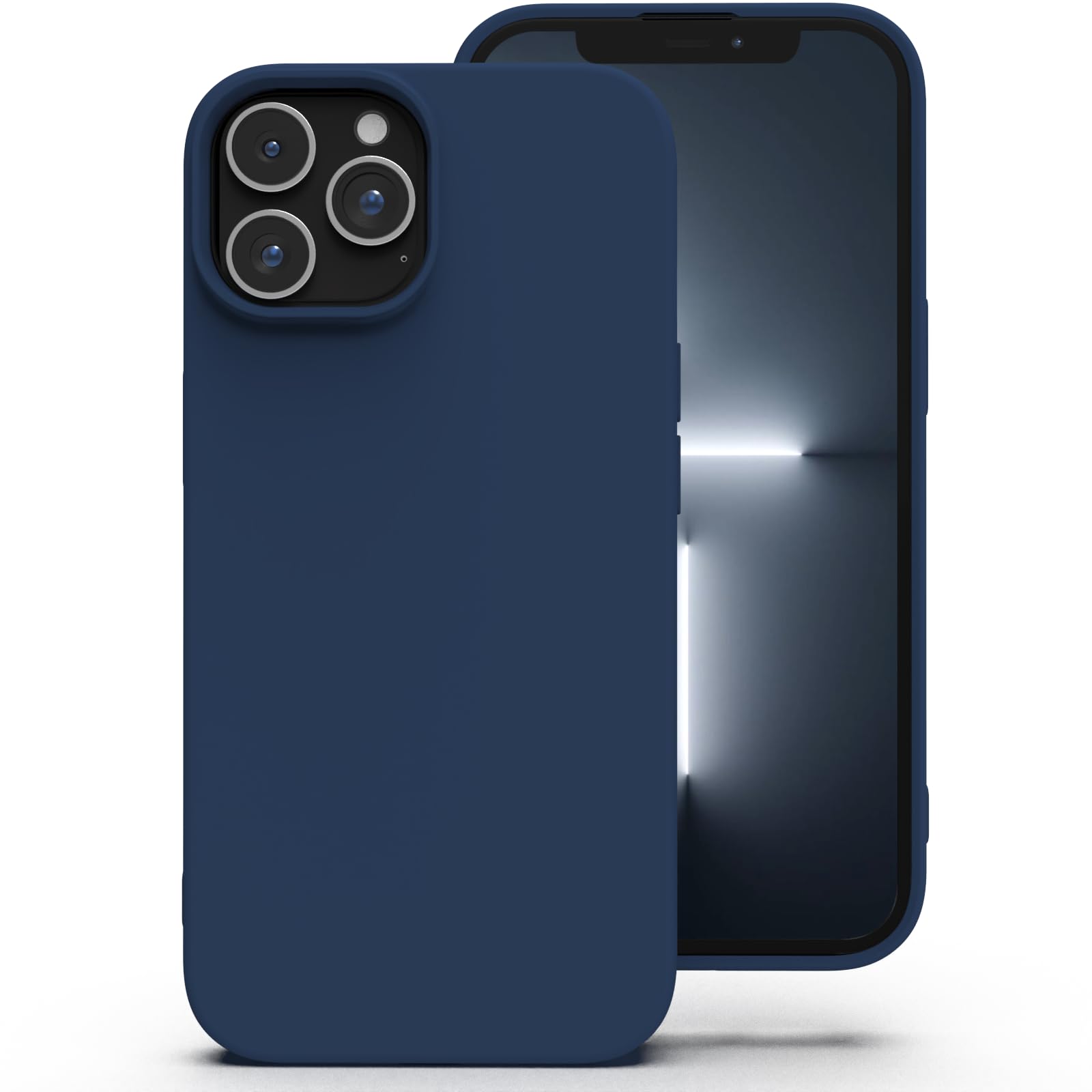 Zuvirelx Silikon Handyhülle für iPhone 13 Pro Max Hülle, Weiches Griff, Dünne, Minimalistisch, Stoßfest, rutschfest, Taschenpassend - Dunkelblau