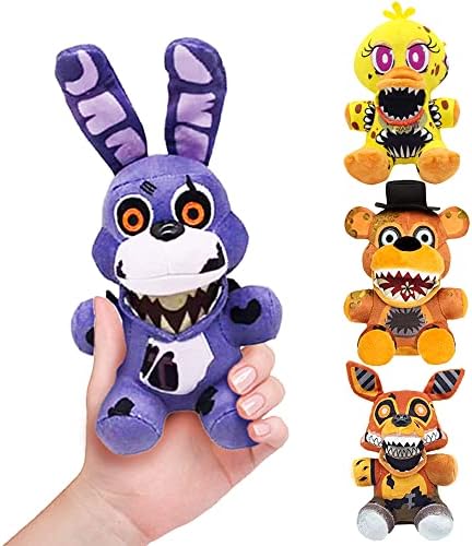 Sumincute Plushies, 4 Pcs FNAF Plushies, Five Nights at Freddy's Plush, FNAF Plushies Set, Freddy's Party Supplies Christmas Birthday Gift for Boys and Girls