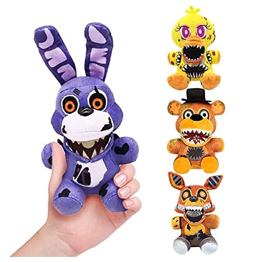 Sumincute Plushies, 4 Pcs FNAF Plushies, Five Nights at Freddy's Plush, FNAF Plushies Set, Freddy's Party Supplies Christmas Birthday Gift for Boys and Girls