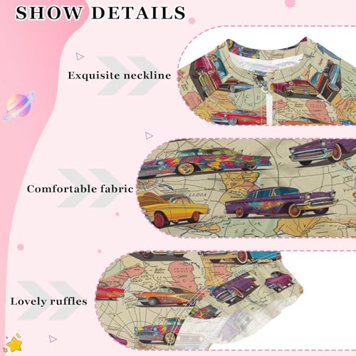 Vintage Car Girls Long Sleeve Swimsuit UPF 50+ Rashguard Swimwear One Piece Bathing Suit for 3-12 212202944
