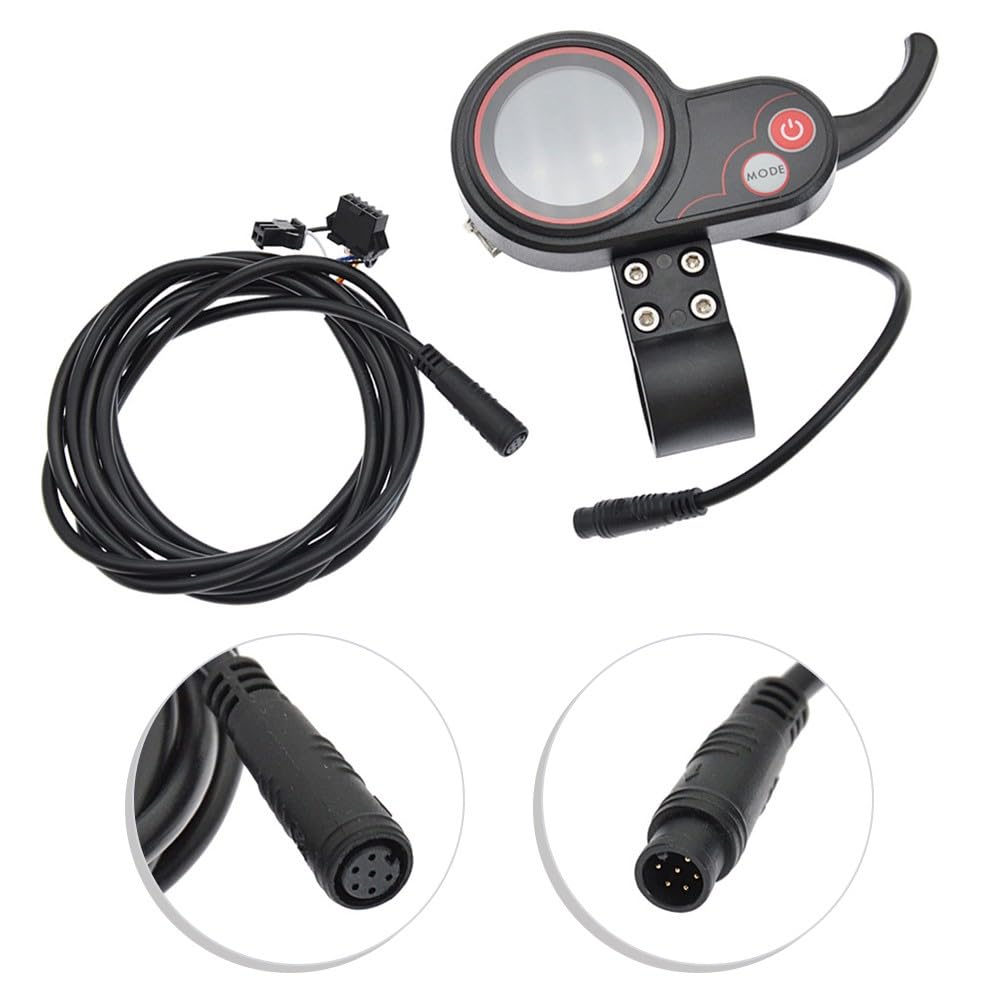 Acceleratore a pollice per scooter elettrico, 24 V/36 V/48 V, display tachimetro 2 in 1, ricambio a 6 pin per scooter elettrici