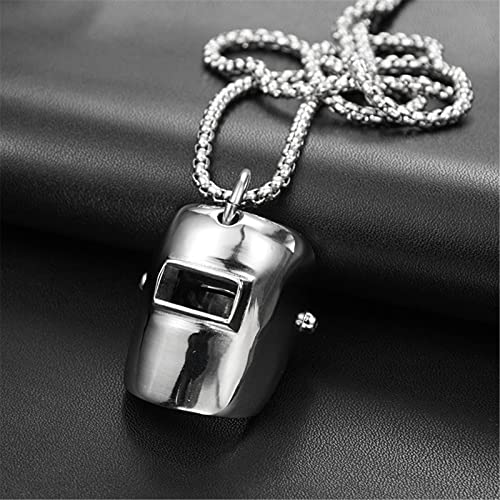 Hiphop Classic Welder Mask Pendant Necklaces for Welding Artisan Fashion Jewelry 27.5"3