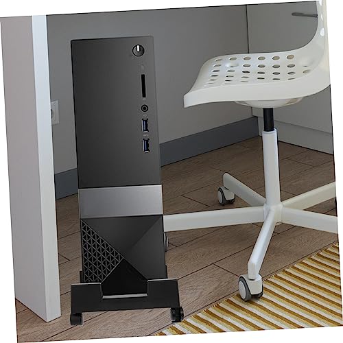 Soporte para torre de computadora HOMSFOU, soporte móvil para CPU con ruedas, carrito para torre de escritorio miniatura 6