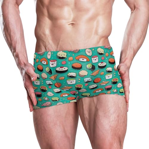 Sushi Food Mens Swim Trunk Swimwear Bathing Suit Swim Brief Square Leg Board Short S B04037692