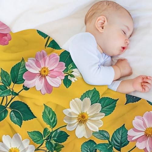 Couverture micro polaire rafraîchissante et légère motif vert