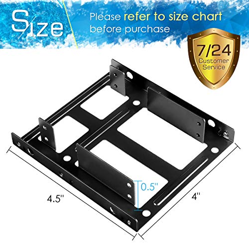 Image of SSD /HDD Metal Mounting Bracket kit 2.5 to 3.5, Convert Any 2.5 inch Solid State Drive /HDD Into One 3.5 inch Drive Bay