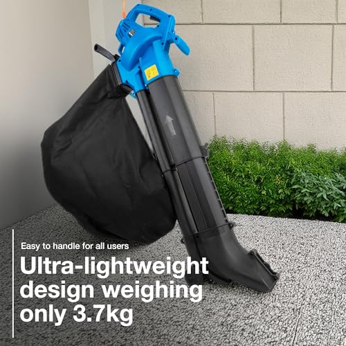 Hyundai Leaf Blower, Garden Vacuum & Mulcher with Large 45 Litre Collection Bag, 12m Cable, 62-170mph Variable Airspeed, Reaches Whole Garden & 3 Year Warranty, Blue 5 Hyundai Leaf Blower, Garden Vacuum & Mulcher with Large 45 Litre Collection Bag, 12m Cable, 62-170mph Variable Airspeed, Reaches Whole Garden & 3 Year Warranty, Blue - Image 5