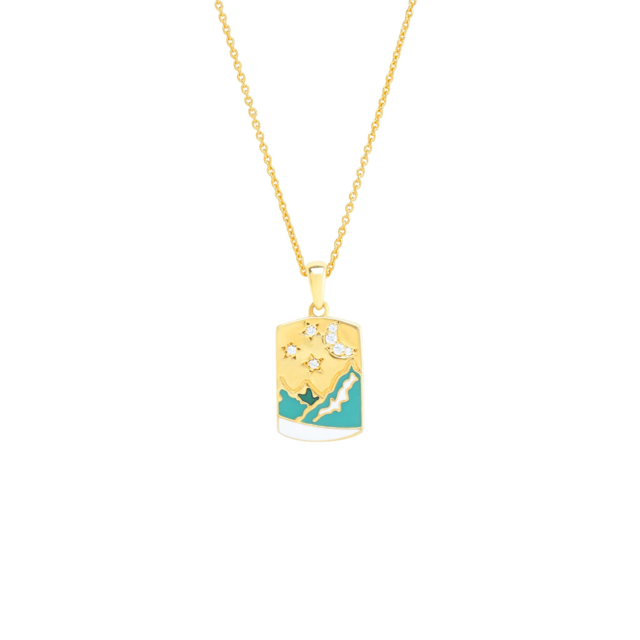 GG PETITElements of Nature Pendent and Chain in 925 Sterling Silver with 24kT Gold Plating