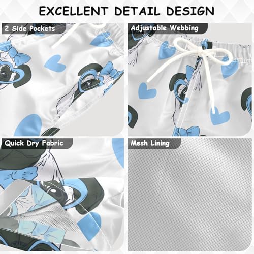 OREZI Boys Swim Trunk Blue Puppy Pattern Bathing Suit Swim Shorts for Toddler Kids Teens3