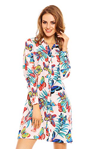 Looking Glam Ladies Long Sleeve Shirt Blouse in Butterfly Print Cover