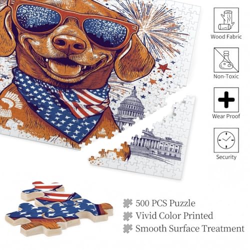 Rompecabezas de perro Vizsla: el regalo patriótico ideal de madera para adultos 6