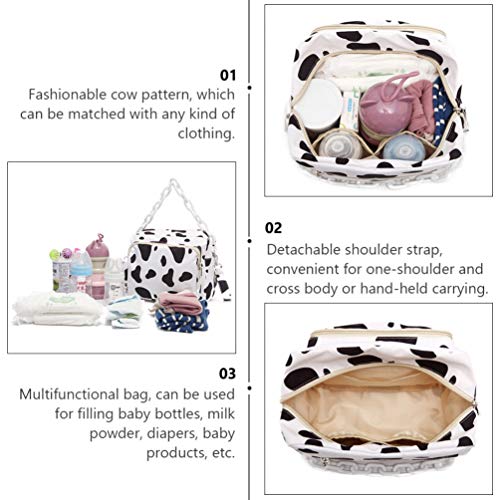 STOBOK Bolsa de Fraldas de Desenho Animado Bolsa de Corpo Cruzado Padrão de Vaca Bolsa de Grande Cap