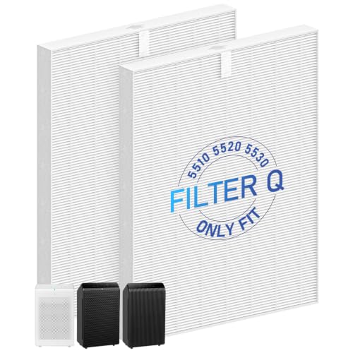 Image of 2 Pack 5510 5520 5530 H13 True HEPA Filter Q ONLY Compatible with Winix 5510 5520 5530 Air Purifier Replacement Filter 1712-0123-00 For Home Large Room Up to 1882 Ft /Hr