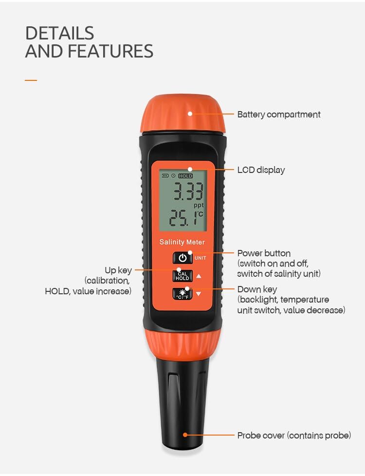 YW-622 Industrial Laboratory Digital Temperature Tester Salinity Measurement Meter