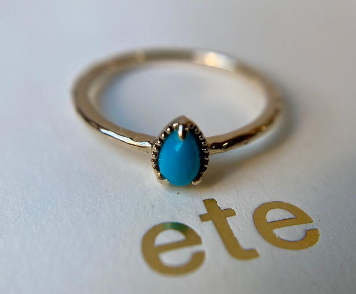 Amazon.co.jp: ete エテ 1Pターコイズ トルコ石 ペアシェイプ イエロー 