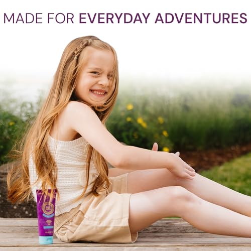 Image of Brush On Block - Sunscreen for Kids & Baby - BOB KIDS Mineral SPF 30 Lotion - 22% Zinc Oxide, No White Cast, Reef Safe - Non Toxic Sunblock with Coconut Oil - Sensitive Skin Face & Body 3oz