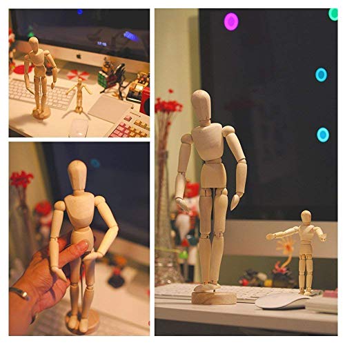 Image of deziine 20 cm Wooden Human Art Drawing Flexible Joints Mannequin Manikins Figures Doll Model for Artists Sketch Charcoal Home Desk Decoration Children Toys