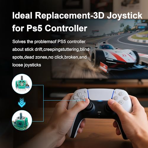 Image of PS5 Analog 3D Joystick Replacement for Sony PlayStation 5,PS5 Controller Stick Repair Kit for Fix Drift & Enhance Grip with Analog Joysticks,Thumbstick Caps,Trigger Springs,Tools&Screws (6Pack)