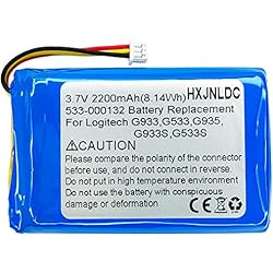 Bateria De Iones HXJNLDC 3.7v 2200mah Baterías de Iones de Litio para Logitech g933,g935,g533,g933s,g533s Reemplazo de batería de Auriculares de Juego de Espectro Artemis inalámbrico, Compatible 533-000132