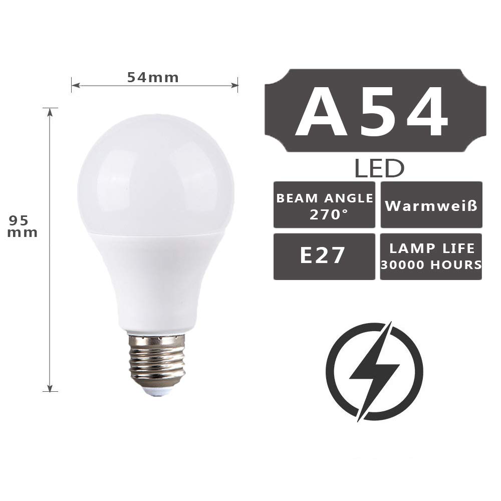 Set di 10 lampadine a LED a goccia Essentials, 5 W (sostituisce una lampadina a incandescenza da 50 W), in plastica, E27, AC 175-265 V, 3000 K, bianco caldo, a risparmio energetico SMD