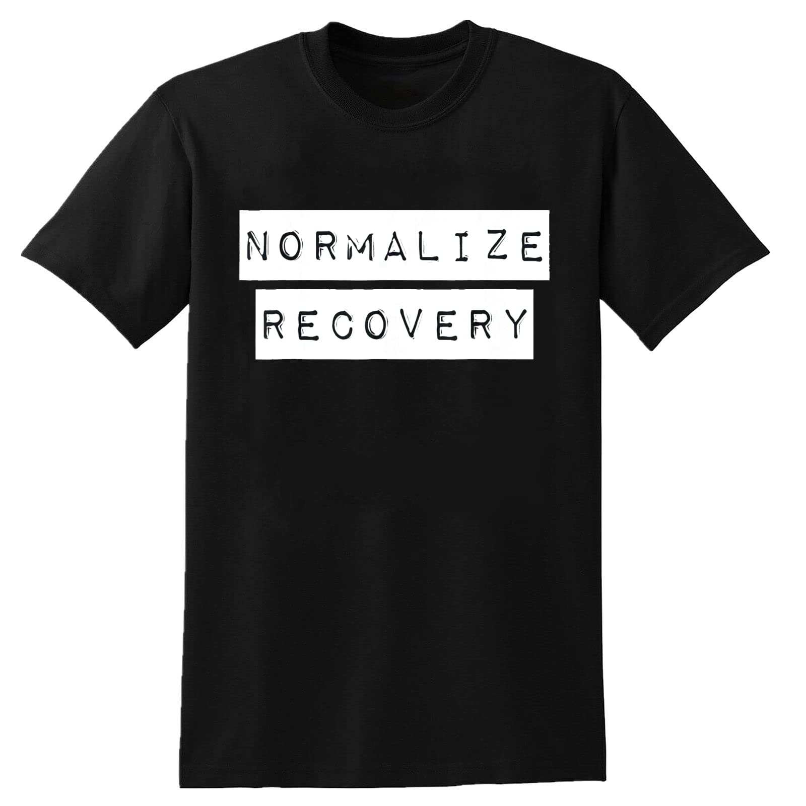 Narcotics Anonymous Normalize Recovery Men's T-Shirt Graphic Printed Black Tee XL