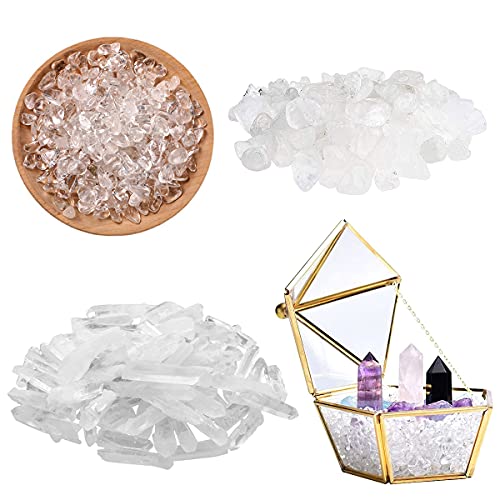 JINGYOU Puntos de Cuarzo Transparentes Cristal, Piedras de cristal natural, Varitas de Cristal...
