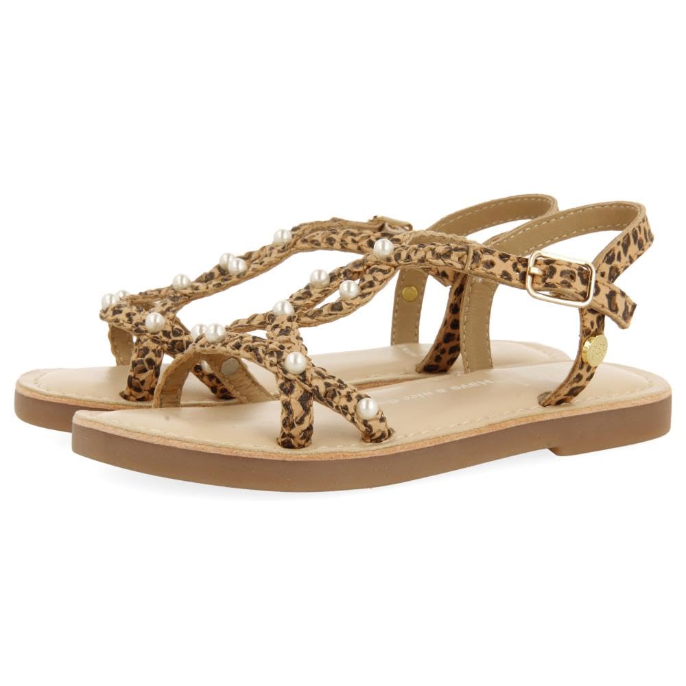 GIOSEPPO Girl's Martell Flat Sandal, Leopard, 1.5 UK